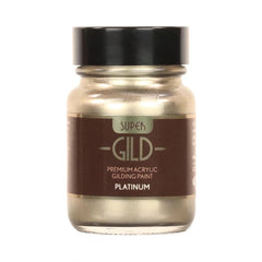 Super Gild Platinum by Guild Lane – Water-Based Metallic Paint 30ml | Intense Platinum Effect, High-Lustre, Fade-Resistant, Multi-Surface