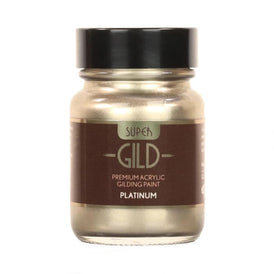 Super Gild Platinum by Guild Lane – Water-Based Metallic Paint 30ml | Intense Platinum Effect, High-Lustre, Fade-Resistant, Multi-Surface