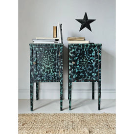 The Aria Leopard Print Pair of Edwardian Bedside Cabinets