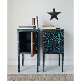 The Aria Leopard Print Pair of Edwardian Bedside Cabinets