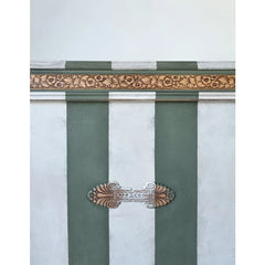 The Cheshire Blanket Box | Green Striped Ottoman by Chloe