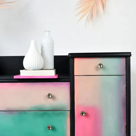 The Dawn Pastel Abstract Mid Century Sideboard | Dreamy