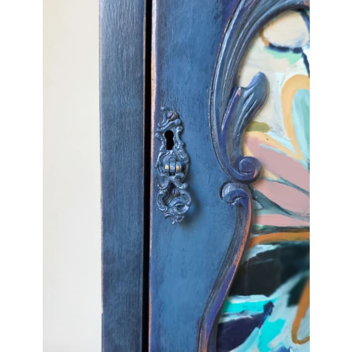 The Irene Hand-Painted Floral Glass Drinks Cabinet by Chloe