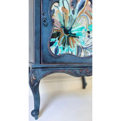 The Irene Hand-Painted Floral Glass Drinks Cabinet by Chloe