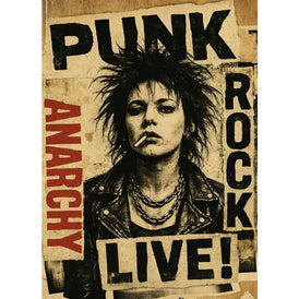 Anarchy A1 decoupage paper full design featuring punk rock artwork and distressed typography