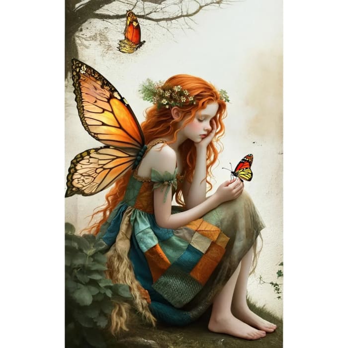 Complete Girl with Butterfly A1 decoupage paper for furniture upcycling and decorative projects