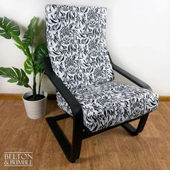 Statement accent chair, vintage rocking chair in tiger print upholstery by Belton & Bumble, UK