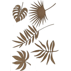 Tropical Leaf Wood Shape Pack S155 by PolyOnlay Precision Art | 25 pieces