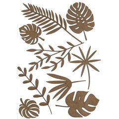 Tropical Leaf Wood Shape Pack S155 by PolyOnlay Precision Art | 25 pieces