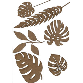 Tropical Leaf Wood Shape Pack S155 by PolyOnlay Precision Art | 25 pieces