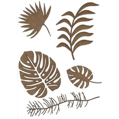 Tropical Leaf Wood Shape Pack S155 by PolyOnlay Precision Art | 25 pieces