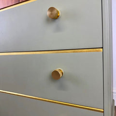 Upcycled Beithcraft Chest of Drawers | Sage Green & Gold