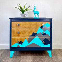 Upcycled Lebus 3 Drawer Chest of Drawers | Hand-Painted