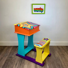 Upcycled Vintage Children’s School Desk & Seat – Hand
