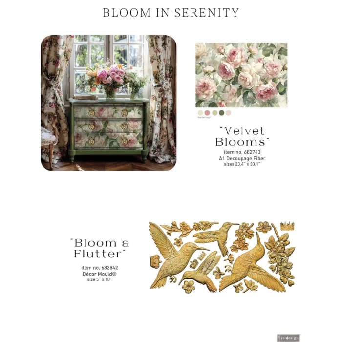 VELVET BLOOM A1 Decoupage Paper by Redesign with Prima