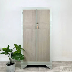 Vintage Double Door Wardrobe in Farrow & Ball Eddy
