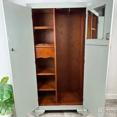 Vintage Double Door Wardrobe in Farrow & Ball Eddy