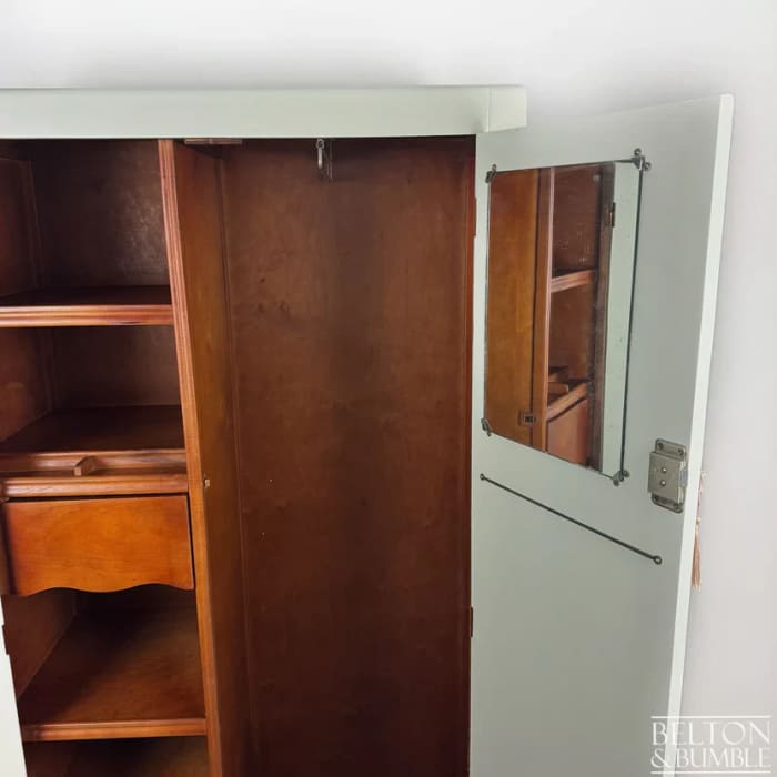 Vintage Double Door Wardrobe in Farrow & Ball Eddy
