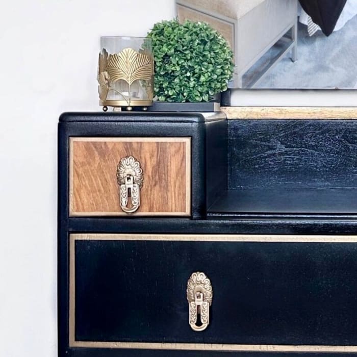 Vintage Dressing Table with Mirror | Luxury Art Deco