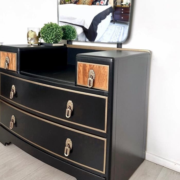 Vintage Dressing Table with Mirror | Luxury Art Deco