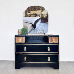 Vintage Dressing Table with Mirror | Luxury Art Deco