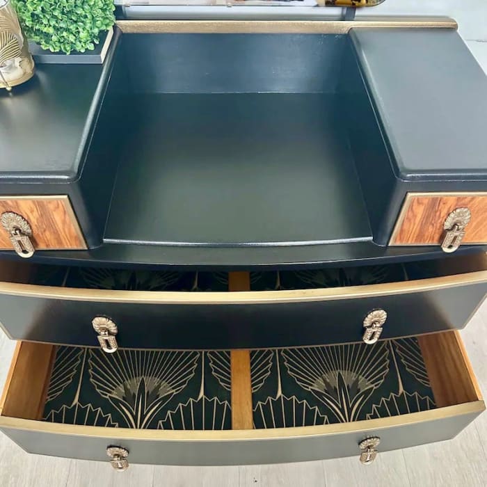 Vintage Dressing Table with Mirror | Luxury Art Deco