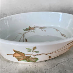 Vintage French Pillivuyt Wildflower Oval Porcelain Baking Dish
