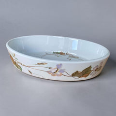 Vintage French Pillivuyt Wildflower Oval Porcelain Baking Dish