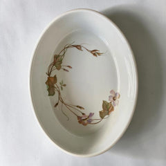 Vintage French Pillivuyt Wildflower Oval Porcelain Baking Dish