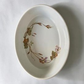 Vintage French Pillivuyt Wildflower Oval Porcelain Baking Dish
