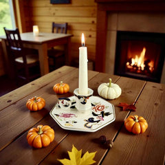 Vintage Mason’s Ironstone Blue Mandalay Candlestick – Octagonal Cobalt & Gold Chinoiserie Porcelain Candle Holder