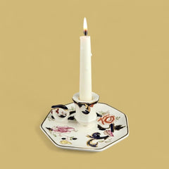 Vintage Mason’s Ironstone Blue Mandalay Candlestick – Octagonal Cobalt & Gold Chinoiserie Porcelain Candle Holder