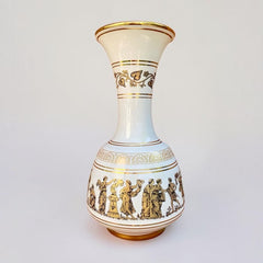 Vintage Neofitou Greek Porcelain Vases | Classical Design with 24k Gold Detailing