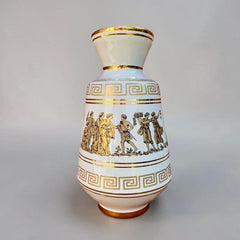 Vintage Neofitou Greek Porcelain Vases | Classical Design with 24k Gold Detailing