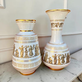 Vintage Neofitou Greek Porcelain Vases | Classical Design with 24k Gold Detailing