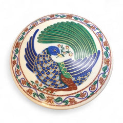 Vintage Peacock Porcelain Trinket Box by Elizabeth Arden – 1980 Byzantium Collection Powder Jar, Jewellery Box, Trinket Dish, Made in Japan