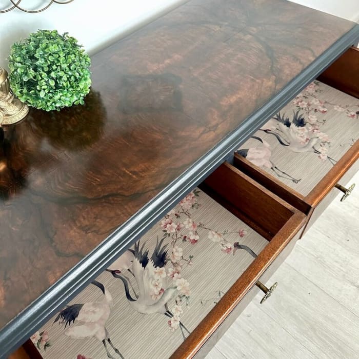 Vintage Queen Ann Dressing Table | Burr Walnut by Gracie’s