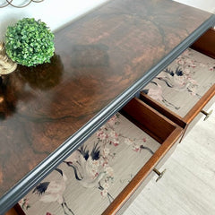 Vintage Queen Ann Dressing Table | Burr Walnut by Gracie’s
