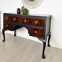 Vintage Queen Ann Dressing Table | Burr Walnut by Gracie’s