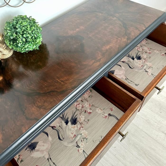 Vintage Queen Ann Dressing Table | Burr Walnut by Gracie’s