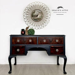 Vintage Queen Ann Dressing Table | Burr Walnut by Gracie’s