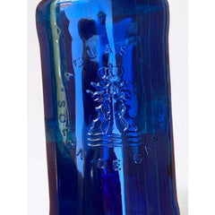 Vintage Solán de Cabras Cobalt Blue Glass Bottle | Spanish Glassware