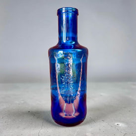 Vintage Solán de Cabras Cobalt Blue Glass Bottle | Spanish Glassware