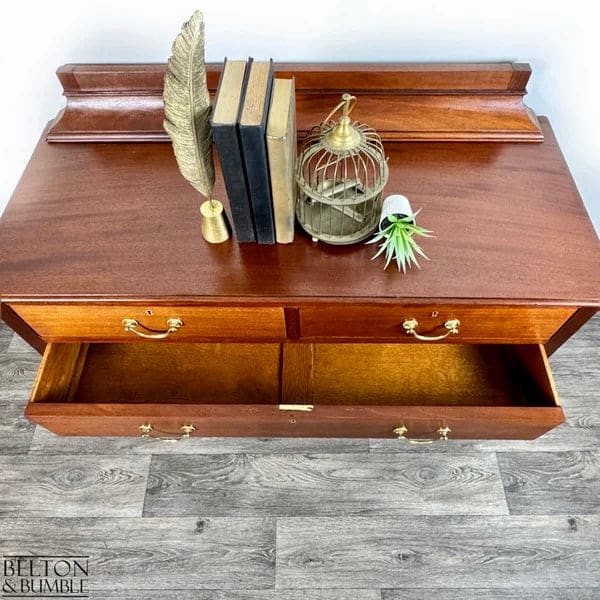 Lower drawers on mahogany chest