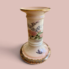 Vintage St Michael Japanese Oriental Blossom Candlestick Holders Pair