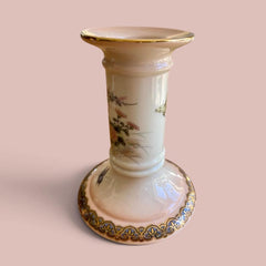 Vintage St Michael Japanese Oriental Blossom Candlestick Holders Pair