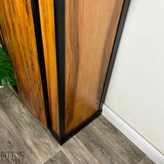 Walnut & Black Bow Front Vintage Wardrobe | Restored