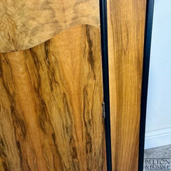 Walnut & Black Bow Front Vintage Wardrobe | Restored