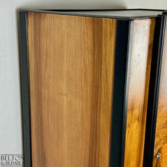 Walnut & Black Bow Front Vintage Wardrobe | Restored
