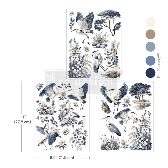 Whispers by the Marsh Middy Transfer by Redesign with Prima featuring heron design